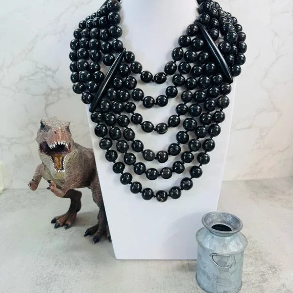 Vintage Monies Gerta Lynggaard Horn Statement Necklace - Picture 9 of 9